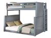 Kallista Dual Height Full over Queen Bunk Bed shown at Low Setting-Grey Finish