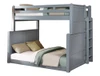 Kallista Dual Height Full over Queen Bunk Bed shown at Low Setting-Grey Finish