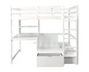 Arden White Loft Bed with Desk Front View