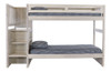 Colbin Weathered White Twin Bunk Bed with Stairs Front View