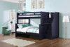 Kallista Dual Height Full over Queen Bunk Bed with Stairs Room-Blue Finish Kallista Dual Height Full over Queen Bunk Bed with Stairs Room-Blue Finish