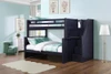 Kallista Dual Height Full over Queen Bunk Bed with Stairs Room-Blue Finish
