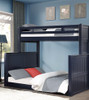 Westlake Dual Height Twin over Queen Bunk Bed with Stairs shown at Low Setting Room