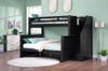 Westlake Dual Height Twin over Queen Bunk Bed with Stairs-Room-Black Finish