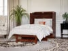 Whittington Walnut Twin XL Murphy Bed Fully Extended Angled View Room