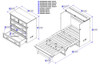 Colette White Twin XL Murphy Bed Dimensions