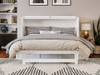 Colette White Queen Murphy Bed Fully Extended Front View Room