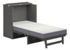 Ashbury Grey Twin XL Murphy Bed Frame & Mattress Fully Extended