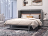 Ashbury Grey Queen Murphy Bed Fully Extended Angled View Room