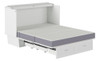 Alameda White Murphy Queen Bed Frame Extended with Mattress Unfolded