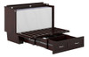 Rowley Espresso Murphy Full Bed Frame Partially Extended with Mattress Folded