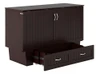 Rowley Espresso Murphy Queen Bed Drawer Partially Extended Door Panel Closed