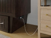 Rowley Espresso Murphy Queen Bed Outlet & USB Detail Room