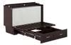 Rowley Espresso Murphy Queen Bed Frame Partially Extended with Mattress Folded