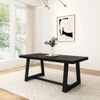 Riley Wirebrush Black Dining Room Table Angled View Room