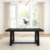 Riley Wirebrush Black Dining Room Table Front View Room