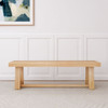 Riley Wirebrush Natural Dining Room Bench Front View Room