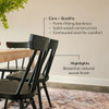 Lancaster Black Dining Room Chair Detail