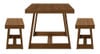 Riley Pecan Dining Room Table and Bench End View