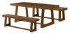Riley Pecan Dining Room Table and Bench Angled View