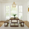Riley Walnut Dining Room Table and Bench End View Room