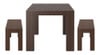 Rockport Distressed Walnut Dining Table with Bench End View