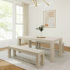 Rockport Distressed Seashell Dining Table with Bench Angled View Room