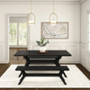 Ducati Black Modern Dining Room Sets with Bench Front View Room
