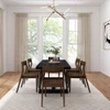 Riley Wirebrush Black Dining Room Table and Chairs shown with Walnut Chairs End View Room