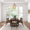 Riley Wirebrush Walnut Dining Room Table and Chairs End View shown with Walnut Chairs Room