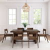 Riley Wirebrush Walnut Dining Room Table and Chairs Front View shown with Walnut Chairs Room