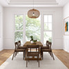 Riley Wirebrush Pecan Dining Room Table and Chairs End View shown with Walnut Chairs Room
