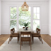 Riley Wirebrush Seashell Dining Room Table and Chairs End View shown with Walnut Chairs Room