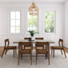 Riley Wirebrush Seashell Dining Room Table and Chairs Front View shown with Walnut Chairs Room