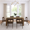 Rockport Distressed Pecan Dining Table Set Front View shown with Walnut Chairs Room