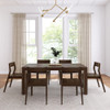 Rockport Distressed Walnut Dining Table Set Front View shown with Walnut Chairs Room