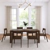 Rockport Distressed Walnut Dining Table Set Front View shown with Walnut Chairs Room