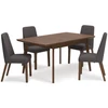 Ashley Lyncott 5 Piece Dining Room Set Rectangular Table and 4 Charcoal Brown Chairs
