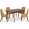 Ashley Lyncott 5 Piece Dining Room Set Rectangular Table and 4 Mustard Brown Chairs