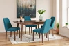 Ashley Lyncott 5 Piece Dining Room Set Rectangular Table and 4 Blue Brown Chairs lifestyle