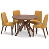 Ashley Lyncott Round Table Set 5 piece Table and 4 Mustard Chairs