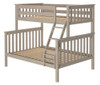 Inez Sand Twin over Full Bunk Bed shown without Privacy Panels Angled View