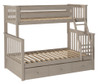 Inez Sand Twin over Full Bunk Bed shown with Optional Storage Trundle Angled View