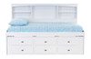Addie White Big Bookcase Twin Bed with Storage Front View