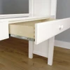 Mara White Twin Desk Loft Bed with Stairs Desk Detail Room