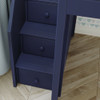 Remy Blue Twin Desk Loft Bed with Stairs Staircase Detail Room