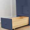 Remy Blue Twin Desk Loft Bed with Stairs Staircase Bottom Drawer Detail Room