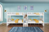 Bellamy Queen Staircase Quad Bunk Beds in White Finish Room
