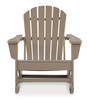 Sundown Treasure Rocking Outdoor Patio Chair Driftwood Front Ashley Furniture
