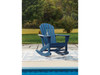 Sundown Treasure Rocking Outdoor Patio Chair Blue Lifestyle Pool Ashley Furniture